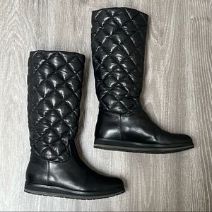 Authentic Moncler Quilted Leather and Down Boots Size 38